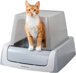 PetSafe Bac à litière autonettoyant ScoopFree avec Couvercle; maison de toilette pour chat